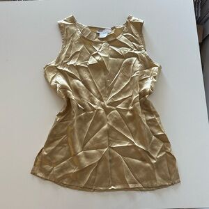 NEW Vintage Mims Cole Gold Silk Tank Top Minimalist S